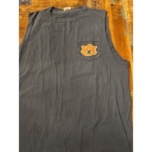 Comfort Colors Auburn Tigers Sleeveless Pocket Tee Faded Navy Blue Mens Large